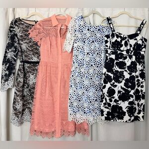 Antonio Melani Dress Lot of 4 Size 4 Cocktail Lace & Eyelet Knee & Midi Lined